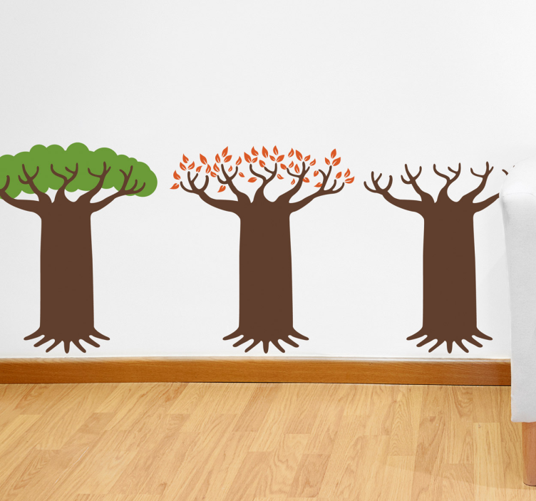 Sticker arbre conception de trio saisonnier - TenStickers