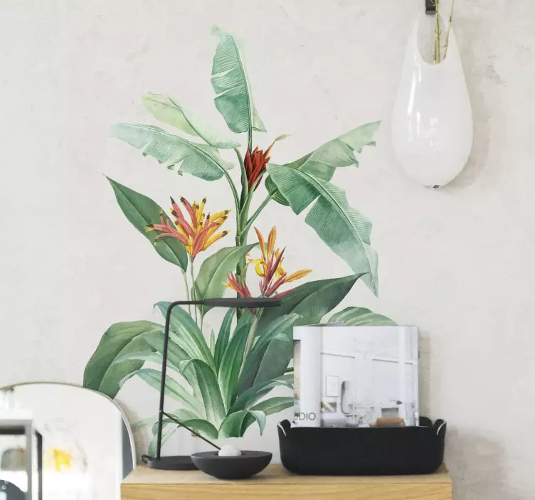 Sticker Plante Grandes feuilles tropicales - TenStickers