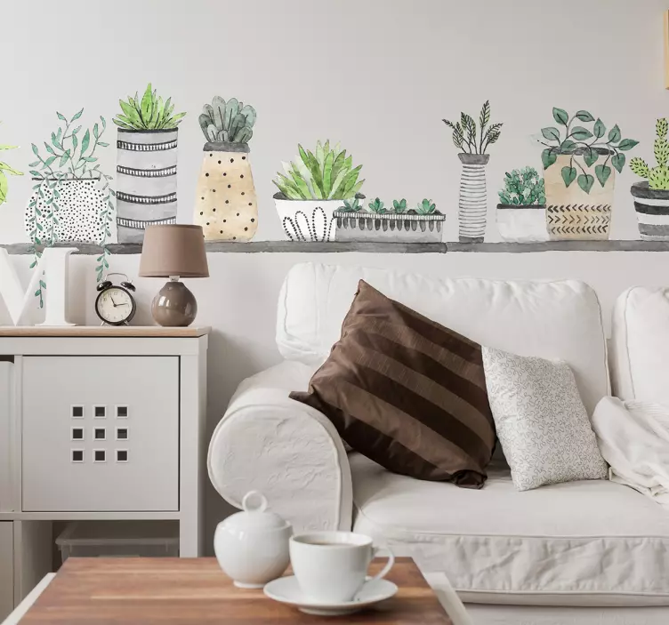 Sticker Plantes sur étagère - TenStickers