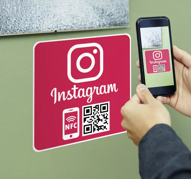 Sticker plaque Instagram avec QR - TenStickers