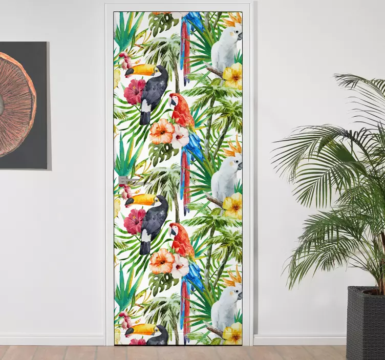 Sticker porte fleurs jungle - TenStickers