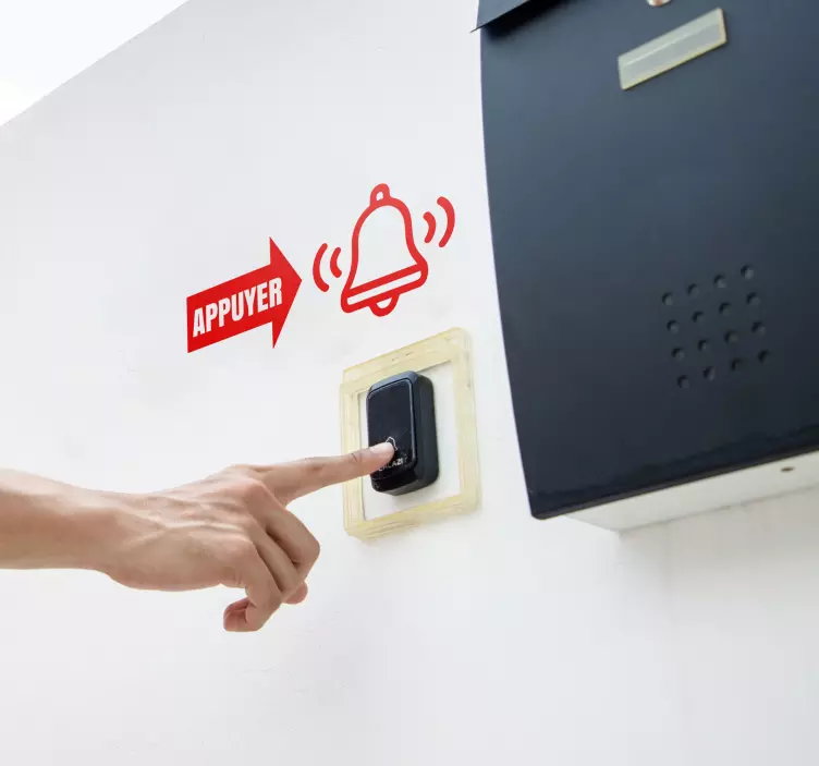 Autocollant porte sonnette Appuyer - TenStickers