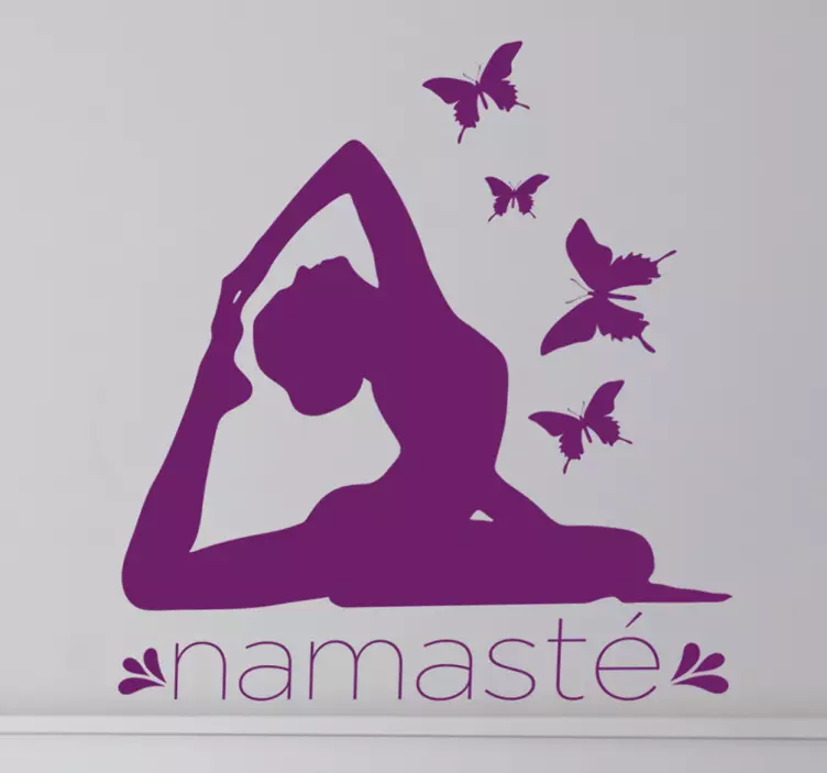 Sticker silhouette pose yoga - TenStickers