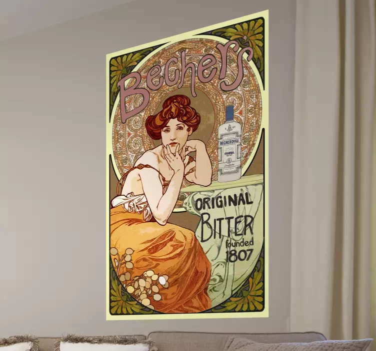 Sticker mural vintage poster Art Nouveau - TenStickers