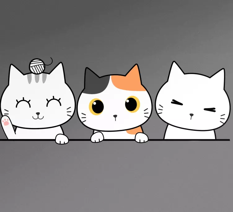 Sticker Frigo Silhouette de chats cachés - TenStickers