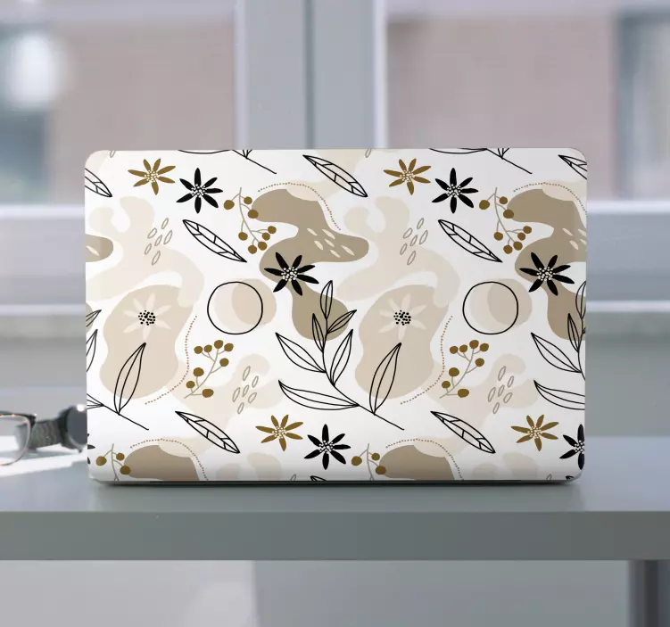 Sticker pour ordinateur composition des éléments botaniques - TenStickers