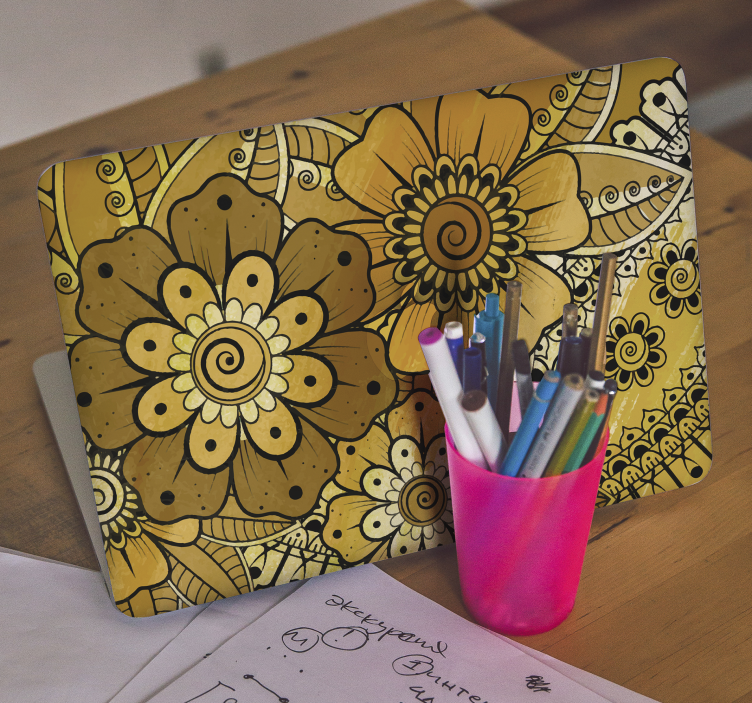 Sticker pour ordinateur imprimé botanique lumineux - TenStickers