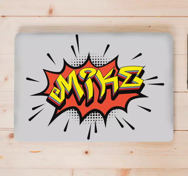 Sticker pour ordinateur nom de style bande dessinée - TenStickers