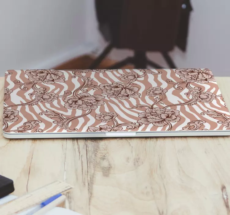 Sticker pour ordinateur surface à motif floral - TenStickers