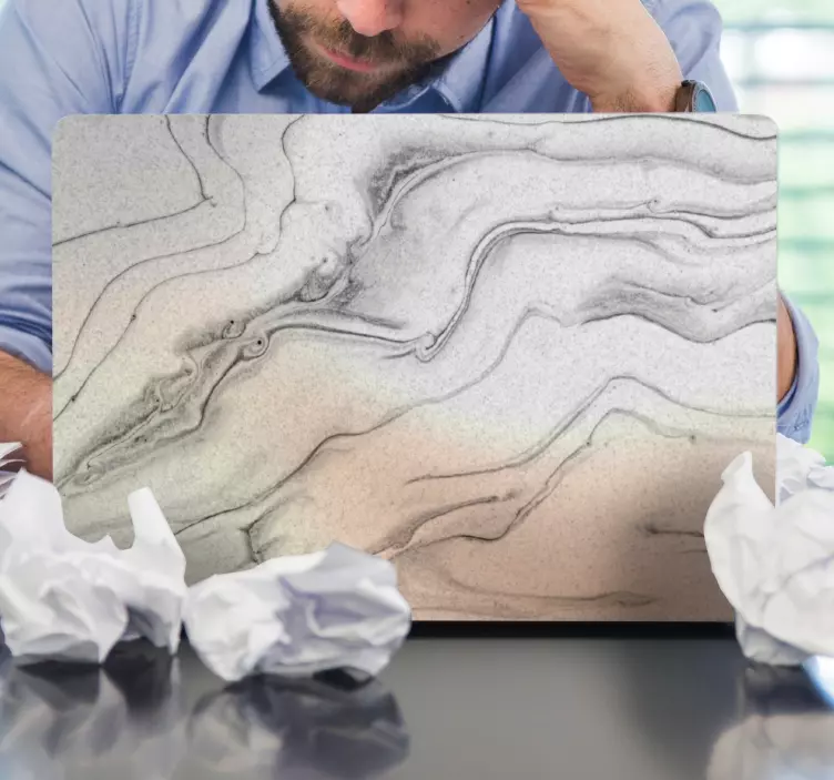 Sticker pour ordinateur texture de marbre élégante - TenStickers