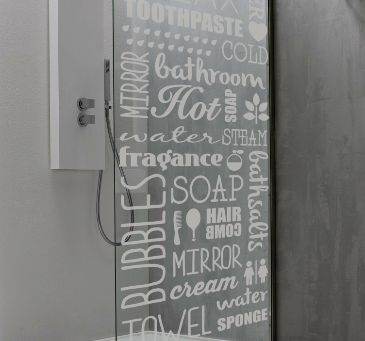 Sticker Paroi de Douche Salle de Bain Mots - TenStickers