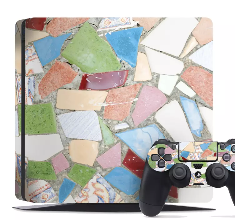 Sticker PS4 motifs de couleurs en mosaïque - TenStickers