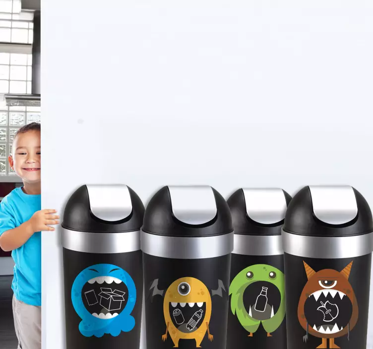 Sticker Recyclage Monstres - TenStickers