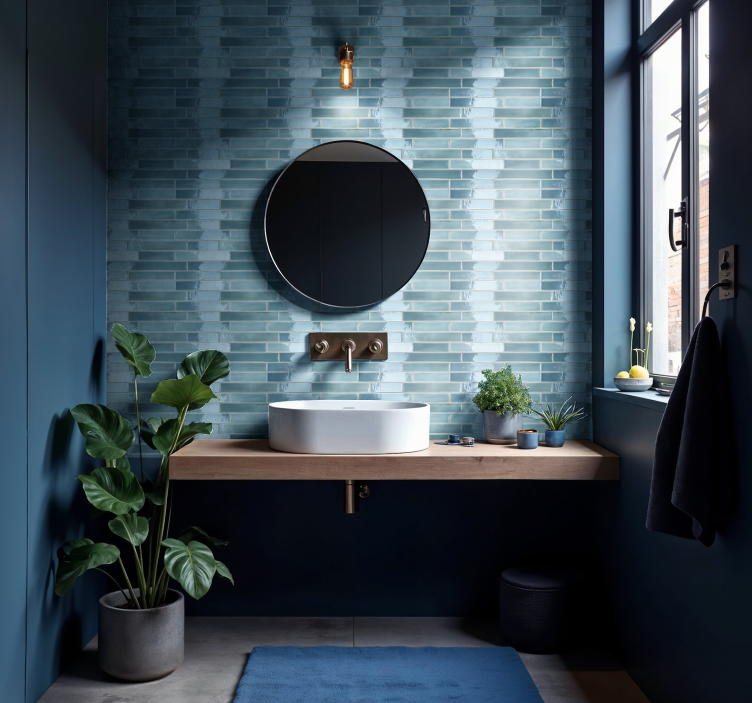 Sticker salle de bain bleu clair - TenStickers