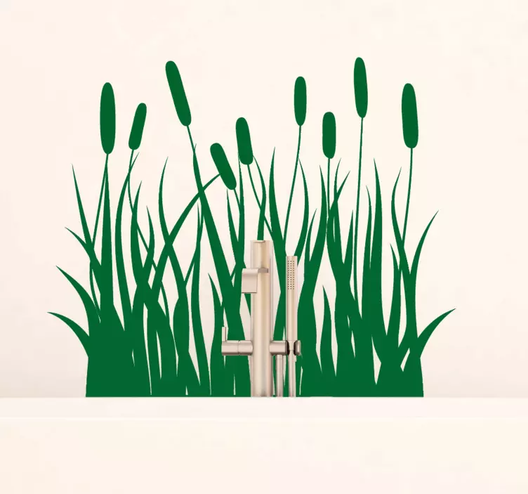 Sticker Salle de Bain Roseaux monocolorés - TenStickers