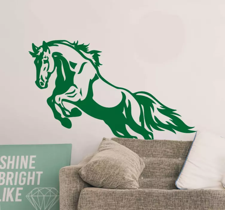 Sticker silhouette de cheval bondissant - TenStickers