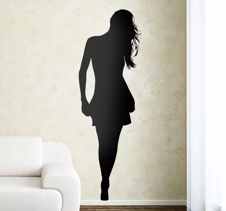 Sticker silhouette femme jupe - TenStickers