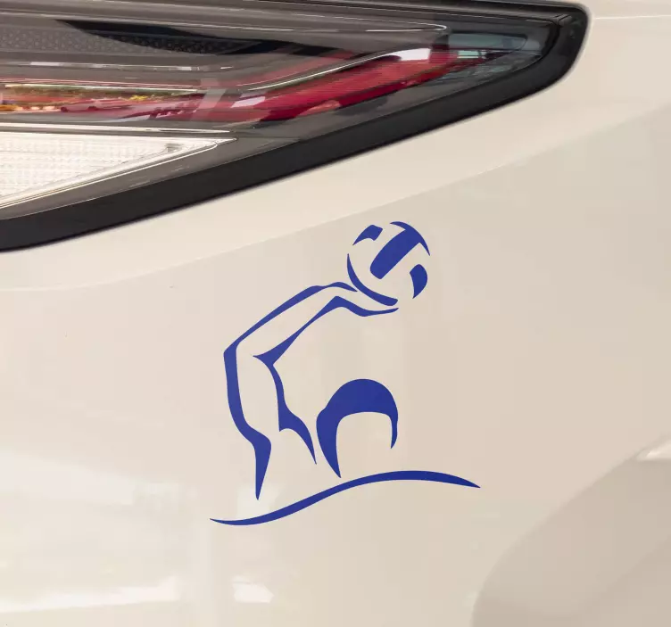 Sticker voiture silhouette joueur de waterpolo - TenStickers
