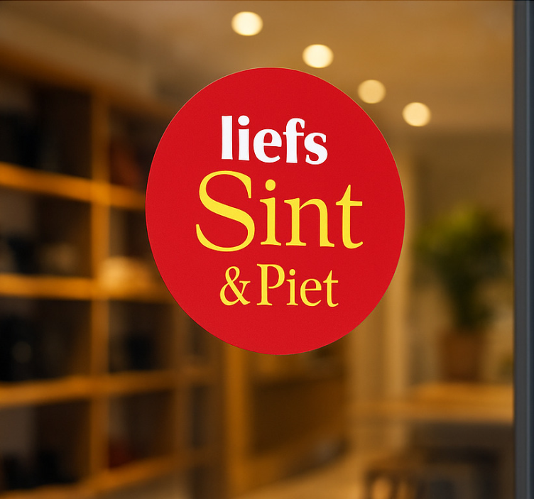 Sticker Sinterklaas autocollants ronds roos sint&piet - TenStickers