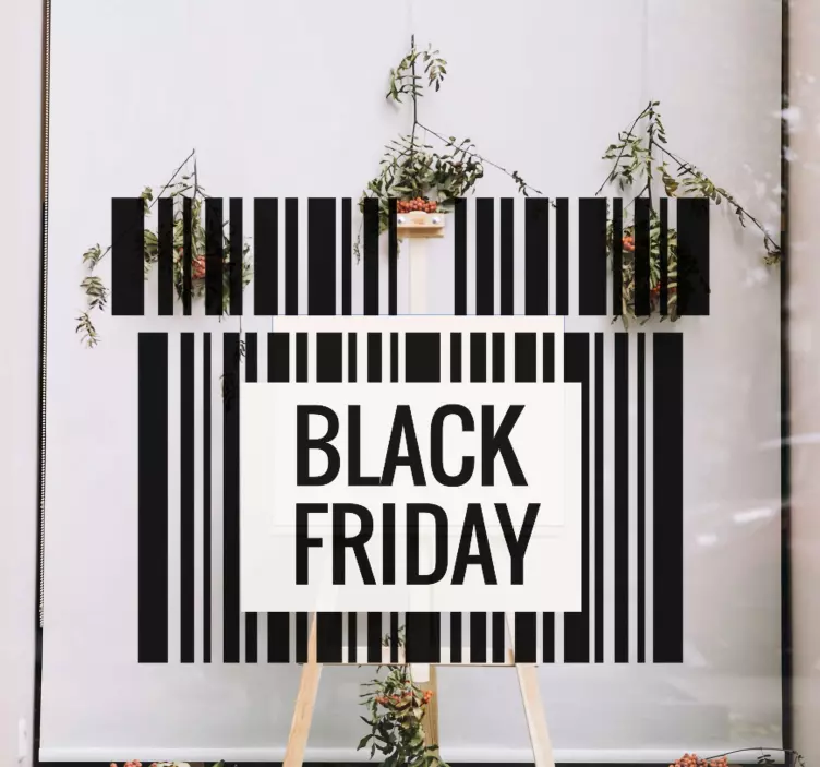 Sticker black friday annonce de vente de codes-barres - TenStickers