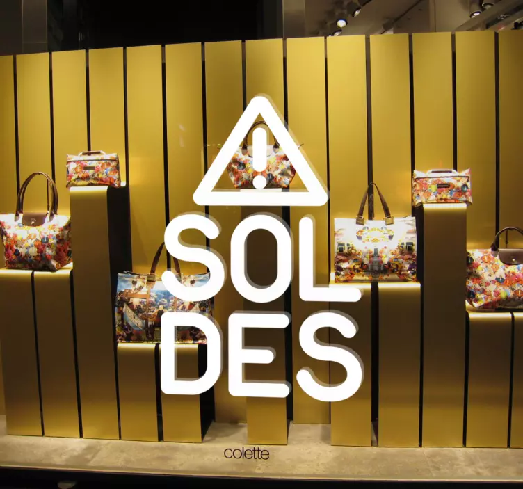 Sticker vitrine soldes attention - TenStickers
