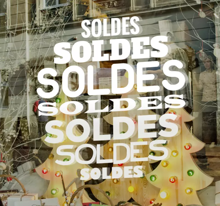 Sticker vitrine soldes en cercle - TenStickers