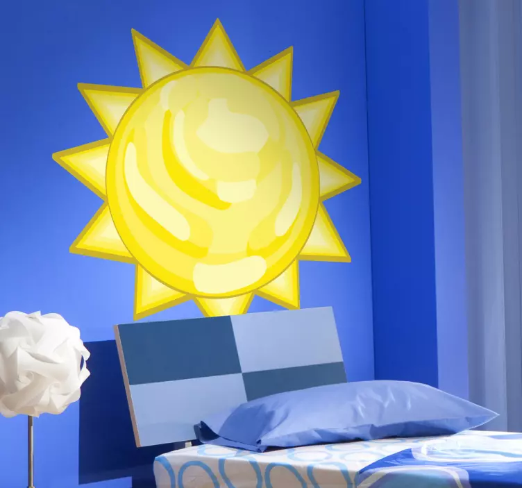 Sticker soleil lumineux jaune - TenStickers