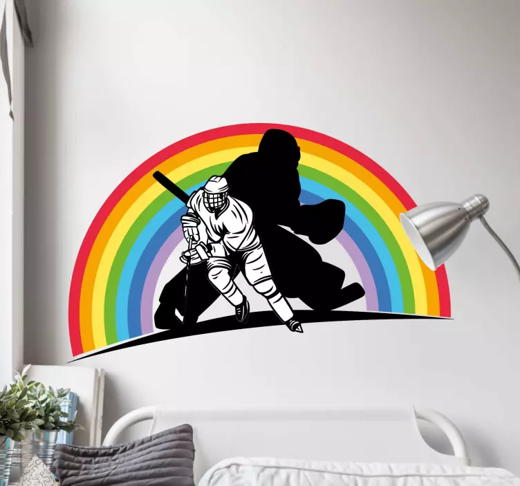 Sticker sport action des joueurs de hockey - TenStickers