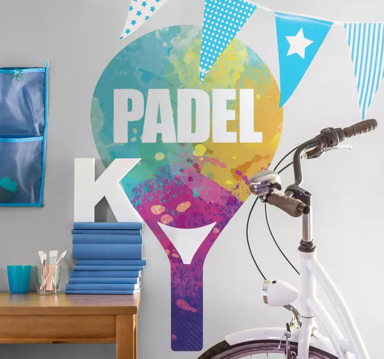 Sticker sport forme de padel colorée - TenStickers