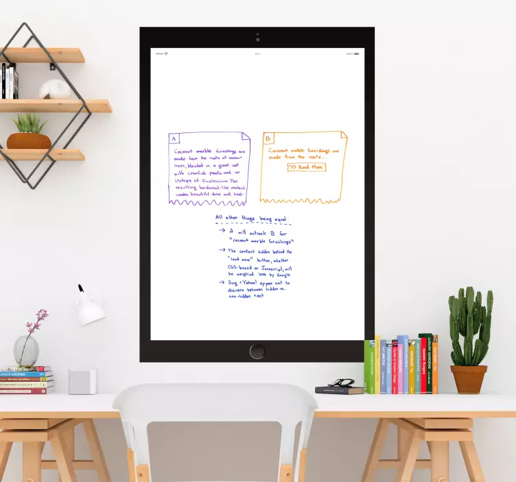 Tableau blanc adhésif motif iPad - TenStickers