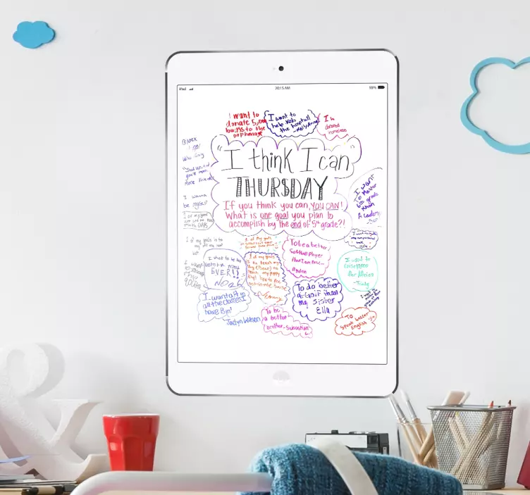 Tableau blanc adhésif Ipad air blanc - TenStickers