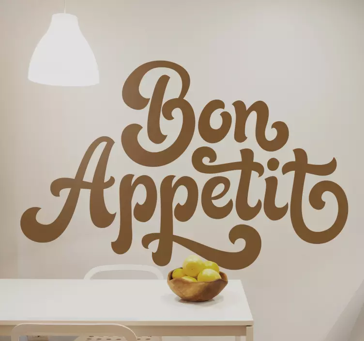 Sticker cuisine texte bon appetit monochrome - TenStickers
