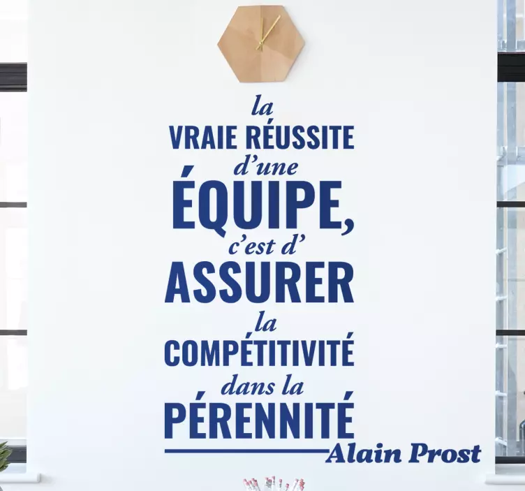 Sticker bureau Alain Prost réussite équipe - TenStickers