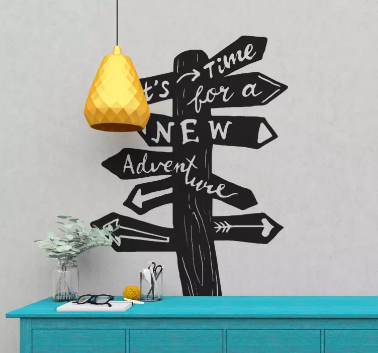 Sticker texte panneau de nouvelle aventure - TenStickers