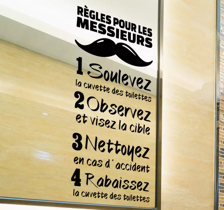 Sticker texte règles toilette - TenStickers