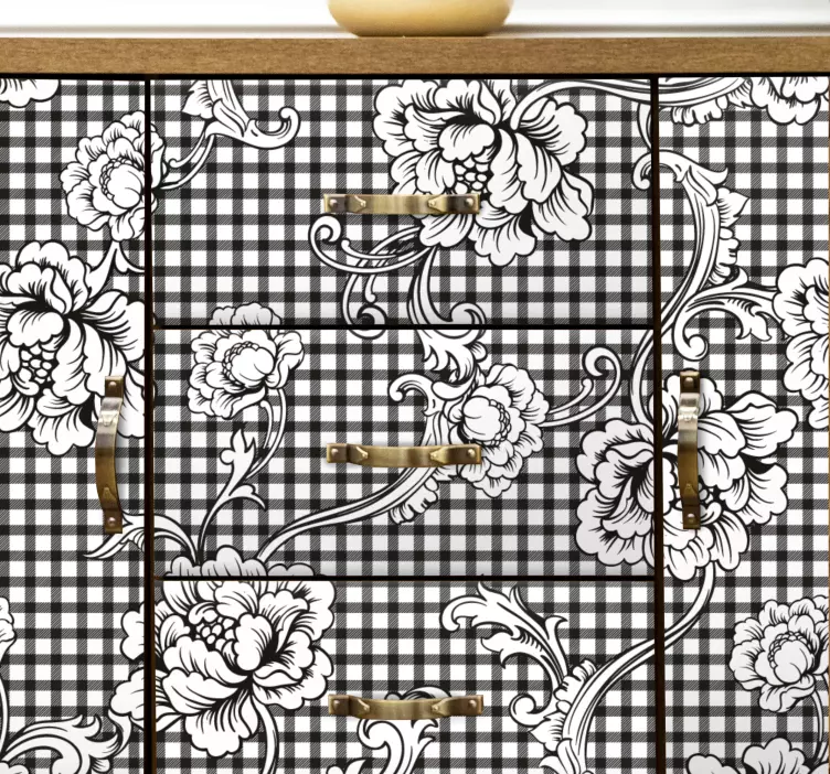 Sticker texture composition florale sophistiquée - TenStickers