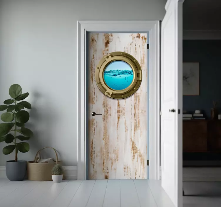 Sticker trompe l'oeil fenêtre de navire - TenStickers