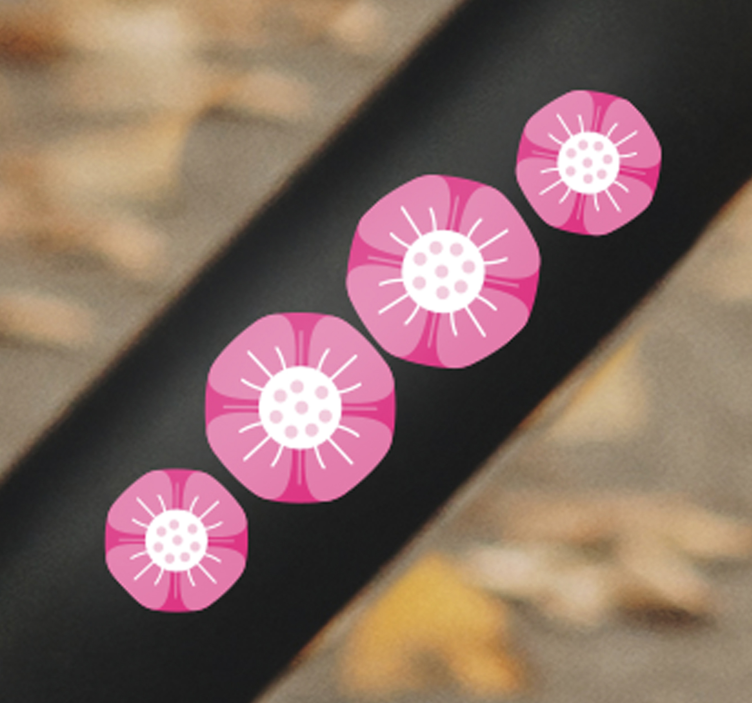Sticker vélo arrangement botanique rose - TenStickers