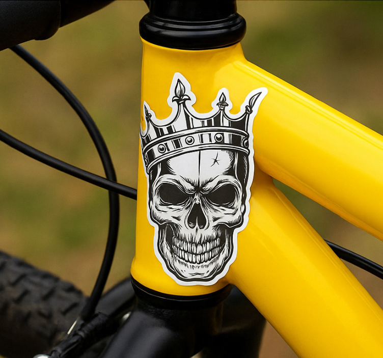 Sticker vélo crâne noir et blanc - TenStickers