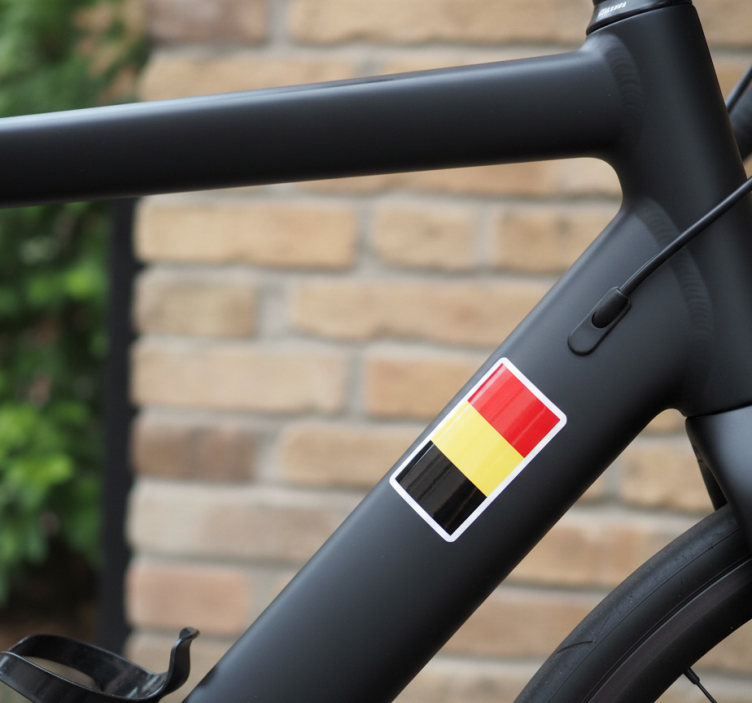 Sticker vélo design drapeau belge - TenStickers