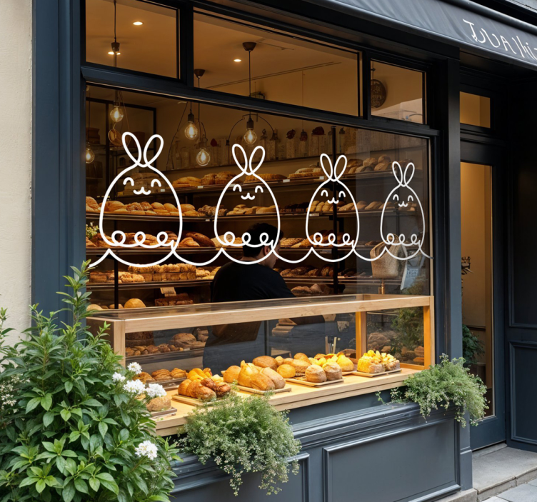 Sticker vitrine frontière du jour de pâques - TenStickers