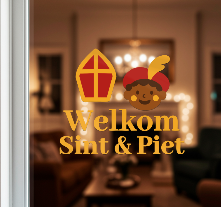 Sticker vitrine welkom sint & piet raamsticker - TenStickers
