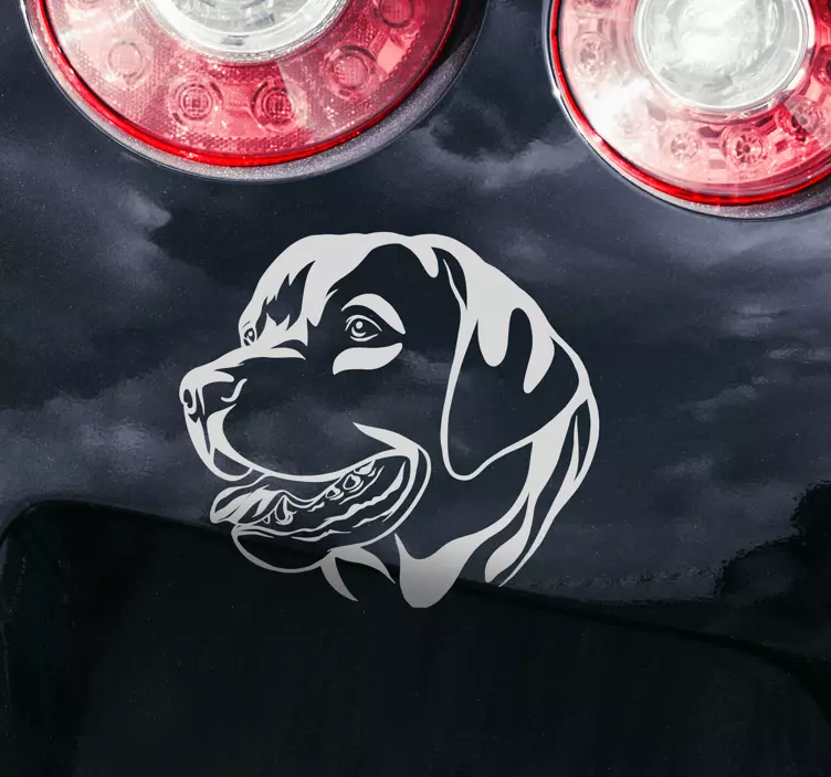 Sticker voiture dessin Rottweiler - TenStickers
