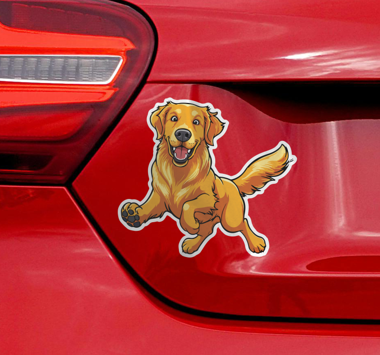 Sticker voiture golden retriever joueur - TenStickers