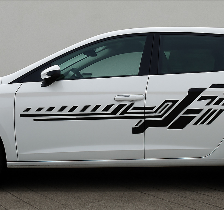 Sticker voiture rayures noires tribales - TenStickers