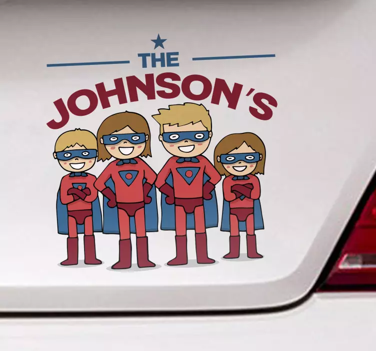 Sticker Voiture Super famille - TenStickers