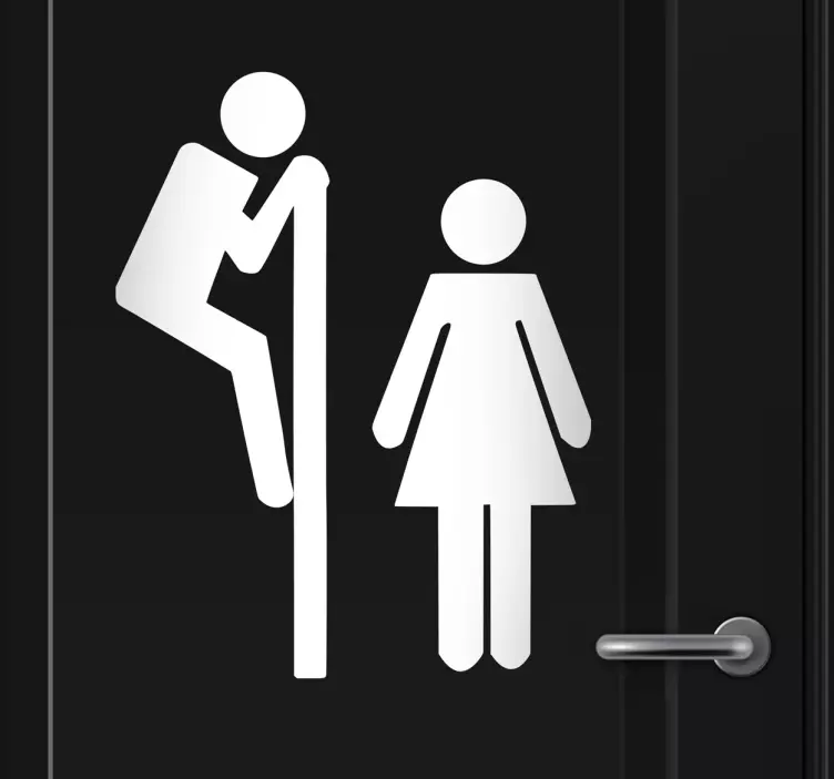 Sticker WC dessin simpliste de voyeur - TenStickers