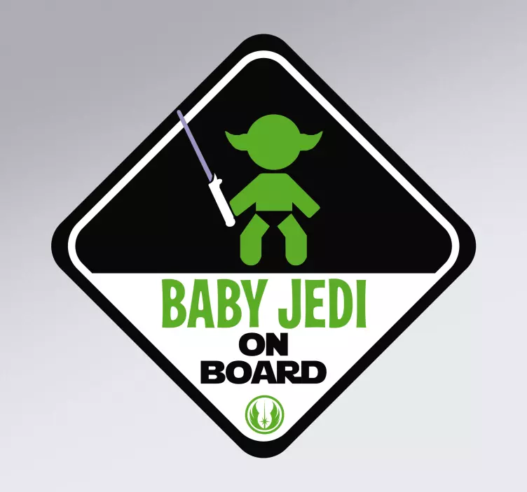 Autocollant bébé à bord Yoda bébé jedi - TenStickers
