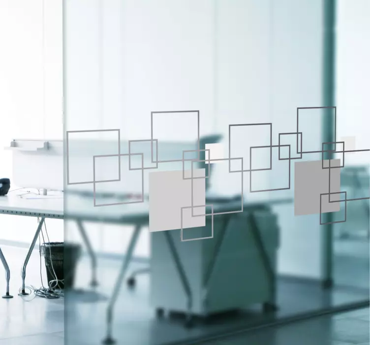 Autocollant fenêtre de bureau géométrique givré - TenStickers