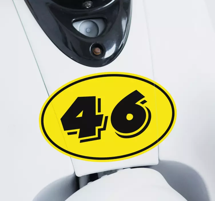 Sticker moto jaune et noir chiffre personnalisable - TenStickers